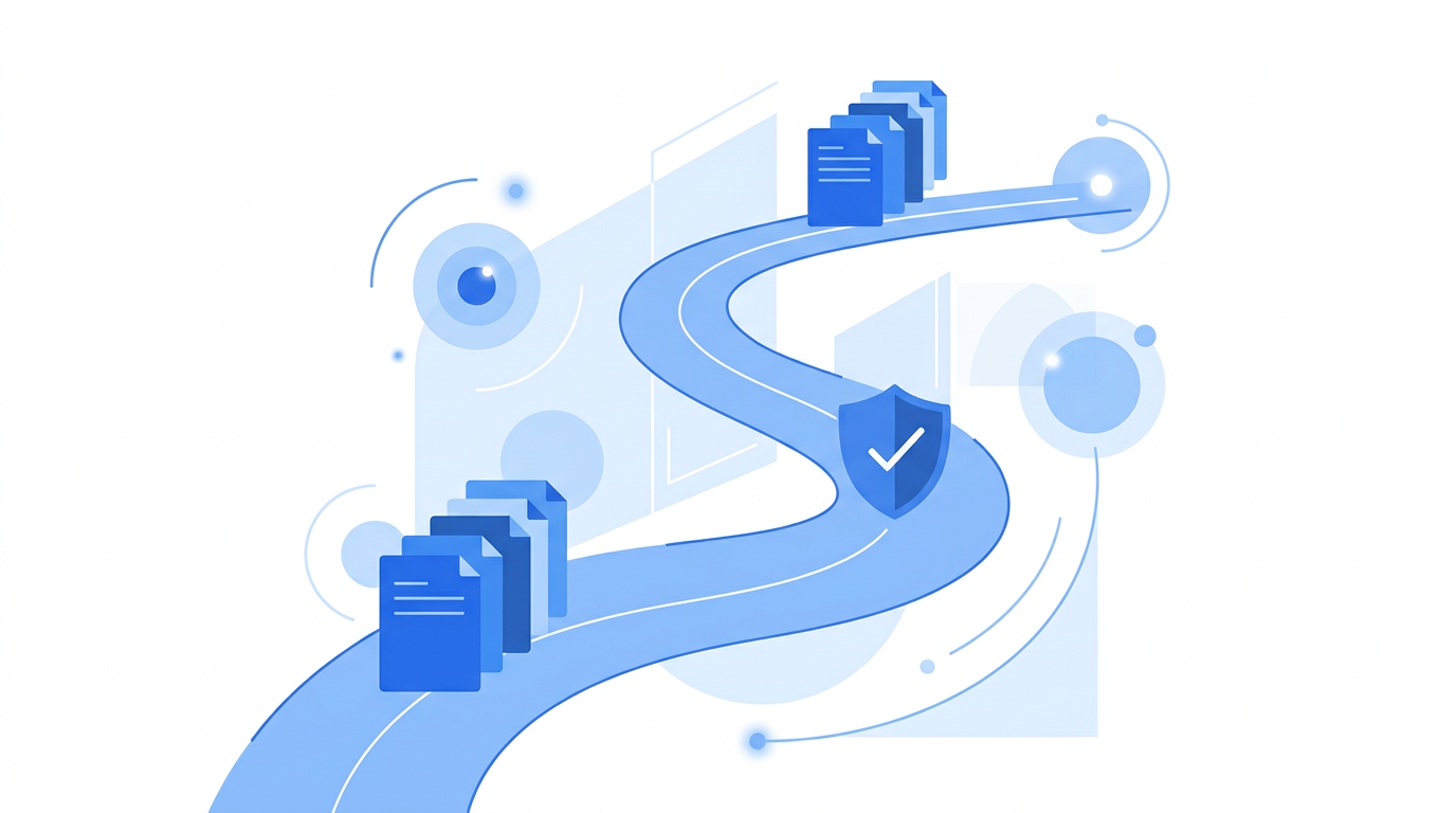 איור מופשט המסמל אמינות, סדר וליווי בטוח